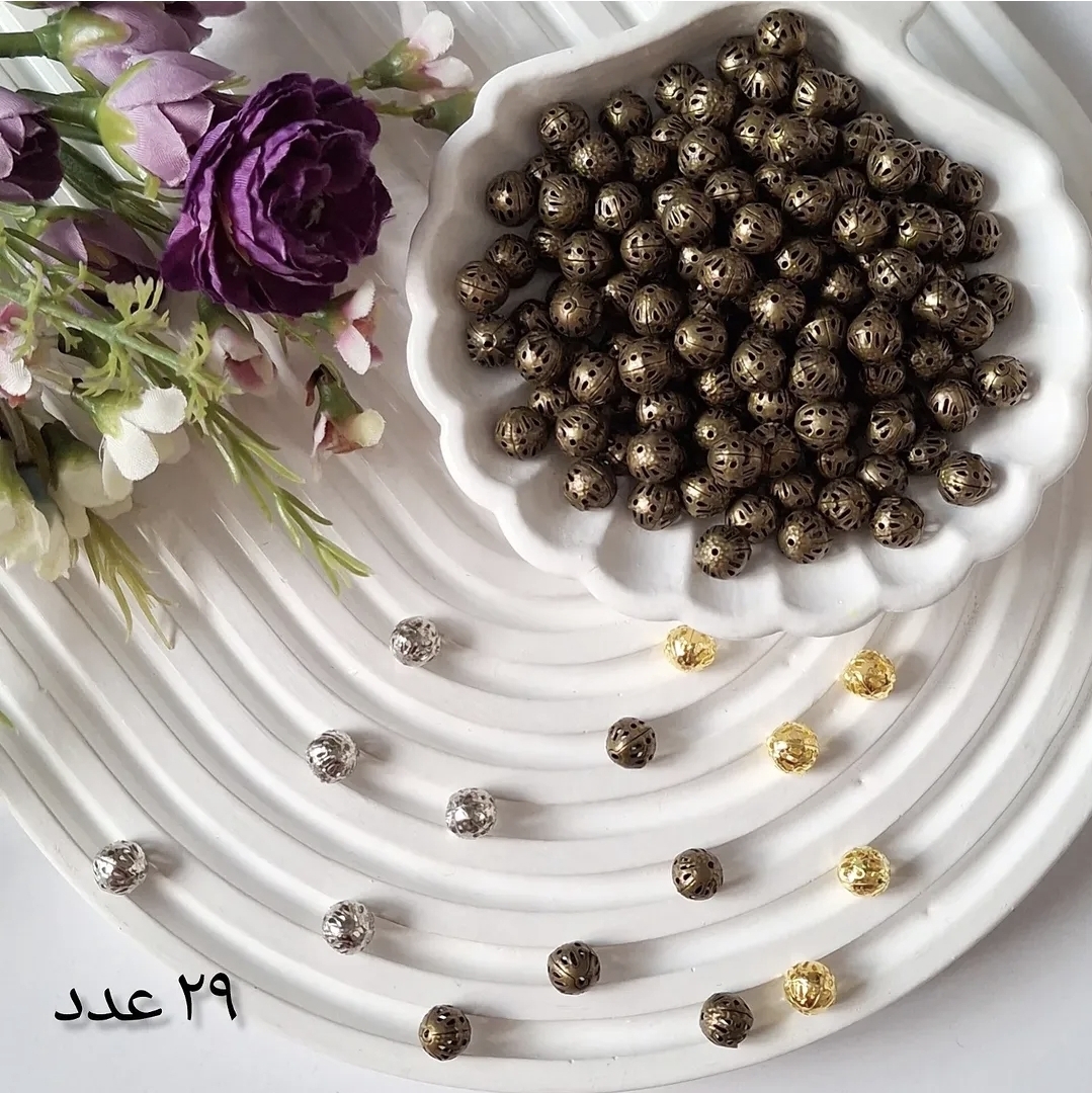 خرجکار بین مهره فلزی توپی شکل(فروش بصورت بسته های ده گرمی)