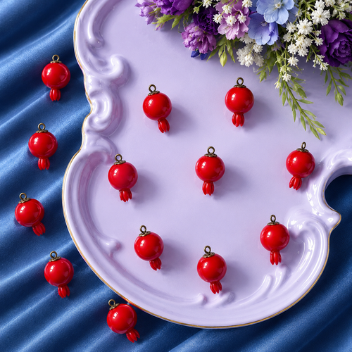پلاک آویزی انار خمیری سایز ۱.۵ سانت(فروش بصورت دونه ای )